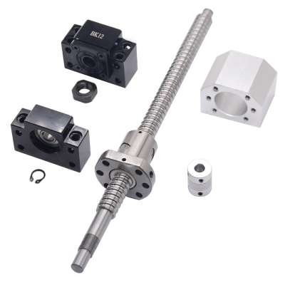 SFU1605 set:SFU1605 L300mm rolled ball screw C7 with end machined + 1605 ball nut + BK/BF12 end support + coupler for CNC parts