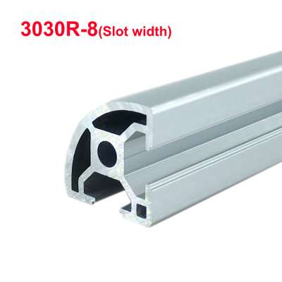 1PC 3030R-8 EU Aluminum Profile 100-800mm Length 1/4 Curved Linear Rail for DIY 3D Printer CNC