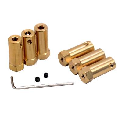 10pc Hexagonal Brass Coupling length 30mm Hex Connector Robot Accessories Shaft 3mm 4mm 5mm 6mm 7mm 8mmYellow Copper Screw Wheel