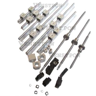 6pcs SBR16 linear guideway Rail+3pcs SFU1204 SFU1605 ballscrews RM1605 balls screw RM1204+3sets BK12BF12/BK10BF10+3pcs coupling