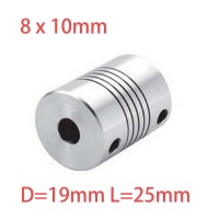 4pcs 8x10mm CNC Motor Jaw Shaft Coupler 8mm To 10mm Flexible Coupling OD 19x25mm wholesale Dropshipping