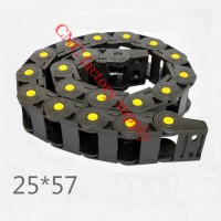 Free Shipping Yellow spot 1M 25*57 mm Plastic Cable Drag Chain For CNC Machine,Inner diameter opening cover,PA66