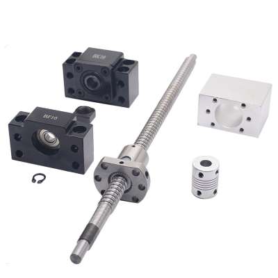 SFU1204 set:SFU1204 L-700mm rolled ball screw C7 with end machined + 1204 ball nut + BK/BF10 end support + coupler for CNC parts