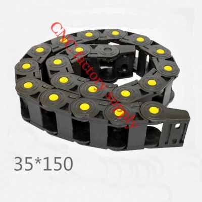 Free Shipping Yellow spot 1M 35*150 mm Plastic Cable Drag Chain For CNC Machine,Inner diameter opening cover,PA66